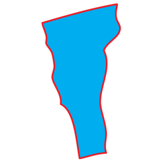 A Map Of The The State Vermont Red Outline Sticker