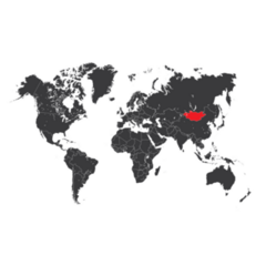A Map Of The World Mongolia Sticker