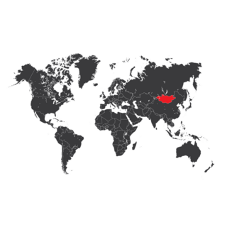 A Map Of The World Mongolia Sticker