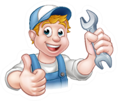 A Mechanic Cartoon Character Giving Thumbs Up Sticker