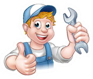 A Mechanic Cartoon Character Giving Thumbs Up Sticker