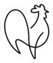 A Minimal, Abstract And Creative Line Art Rooster Chicken Sticker
