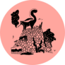A Monochrome Funny Skunk On A Light Pink Sticker