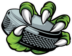 A Monster Claw Holding An Ice Hockey Puck Sticker