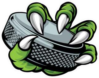 A Monster Claw Holding An Ice Hockey Puck Sticker