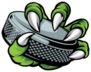 A Monster Claw Holding An Ice Hockey Puck Sticker