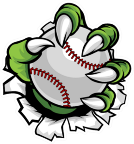 A Monster Or Animal Claw Holding A Baseball Sticker