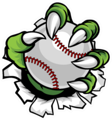 A Monster Or Animal Claw Holding A Baseball Sticker