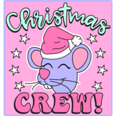 A Mouse With Santa Hat Sticker