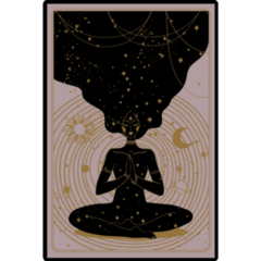 A Mystical Woman Sits In A Lotus Position Sticker