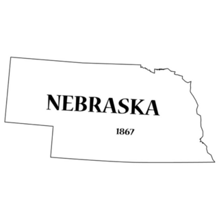A Nebraska State Outline With Lettering Sticker
