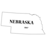 A Nebraska State Outline With Lettering Sticker