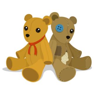 A New And Old Teddy Bear Thrifted Sticker