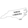 A North Carolina State Outline Lettering Sticker