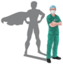 A Nurse Or Doctor Superhero Reflection Illustration Sticker