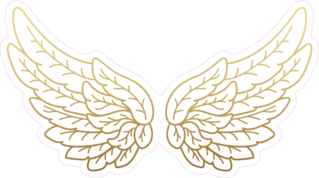 A Pair Of Golden Angel Wings Sticker
