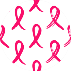 A Pattern Of Hand Drawn Pink Ribbons Sticker