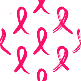 A Pattern Of Hand Drawn Pink Ribbons Sticker
