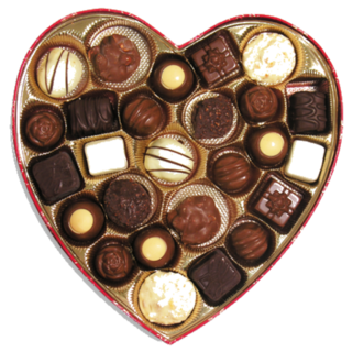 A Photo Of Heart Shaped Box Of. Chocolates Sticker