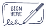 A Place For Signature And Pen Icon Sign Here Legal Sticker