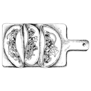 A Plate Of Asada Street Tacos Sketch Sticker