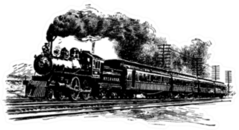 A Railroad Train Vintage Sketch Sticker