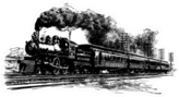 A Railroad Train Vintage Sketch Sticker