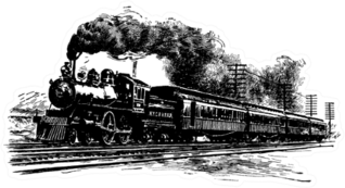 A Railroad Train Vintage Sketch Sticker