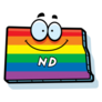 A Rainbow Cartoon Illustration Of North Dakota Sticker