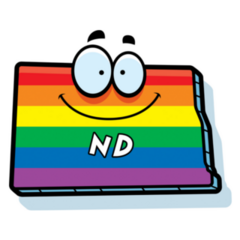 A Rainbow Cartoon Illustration Of North Dakota Sticker
