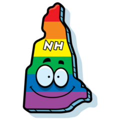 A Rainbow Cartoon Of New Hampshire Smiling Sticker