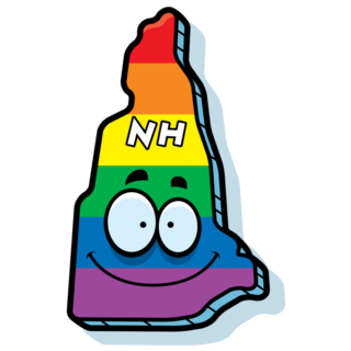 A Rainbow Cartoon Of New Hampshire Smiling Sticker