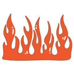 A Red Flame Y2K Icon Sticker