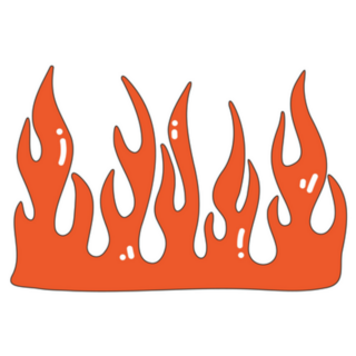 A Red Flame Y2K Icon Sticker