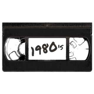 A Retro 1980s Themed Black Vhs Tape Sticker