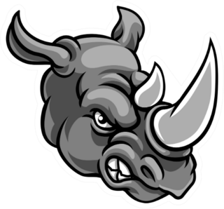 A Rhino Mean Angry Sports Mascot Sticker