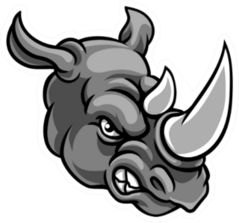 A Rhino Mean Angry Sports Mascot Sticker