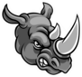A Rhino Mean Angry Sports Mascot Sticker