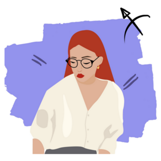 A Sagittarius Girl On A Bright Purple Background Sticker