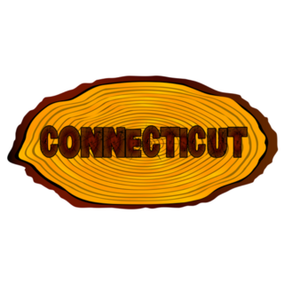 A Section Of A Sawn Log Connecticut Sticker