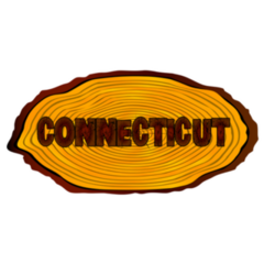 A Section Of A Sawn Log Connecticut Sticker