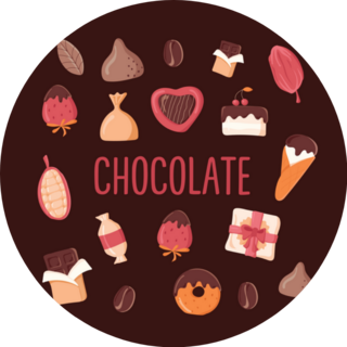 A Set Of Chocolate Products Sticker