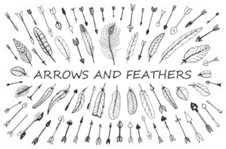 A Set Of Cute Arrows And Feathers Sticker