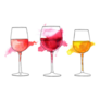 A Set Of Watercolor Rose, Red, And White Wine Sticker
