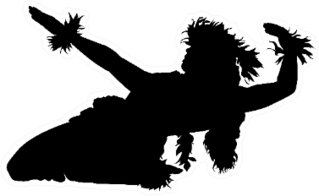A Silhouette Of A Female Hula Dancer Sticker
