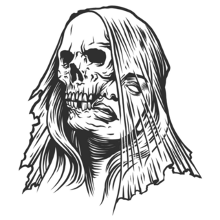 A Skeleton Of A Woman Tattoo Sticker