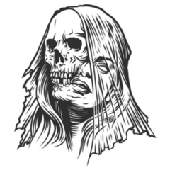 A Skeleton Of A Woman Tattoo Sticker