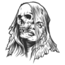 A Skeleton Of A Woman Tattoo Sticker