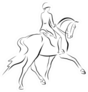 A Sketch Of A Dressage Rider On A Horse Sticker