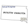 A South Dakota State Outline With The Motto Sticker